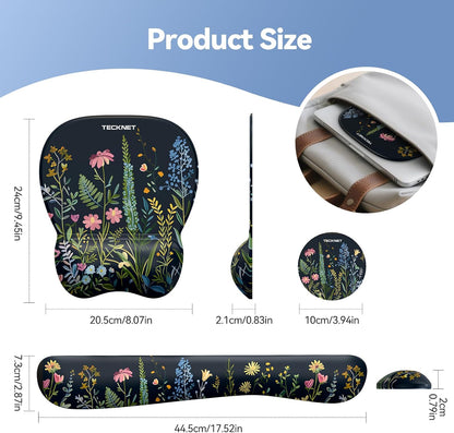 Gel Ergonomic Mouse Pad & Keyboard Wrist Rest & Coaster
