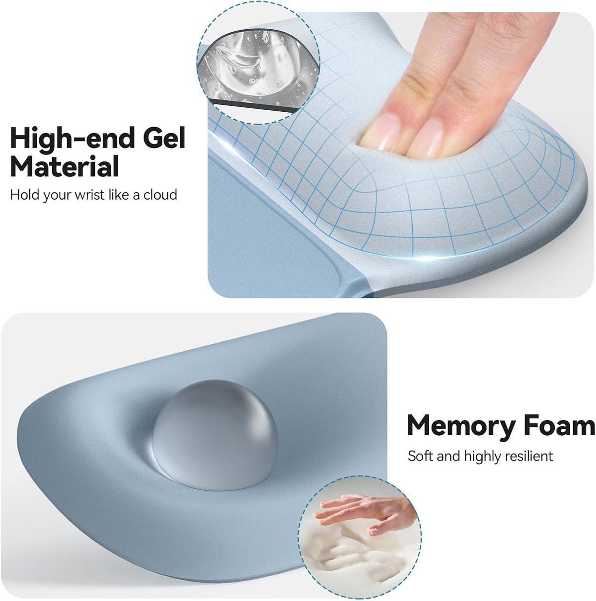Gel Ergonomic Mouse Pad & Keyboard Wrist Rest & Coaster