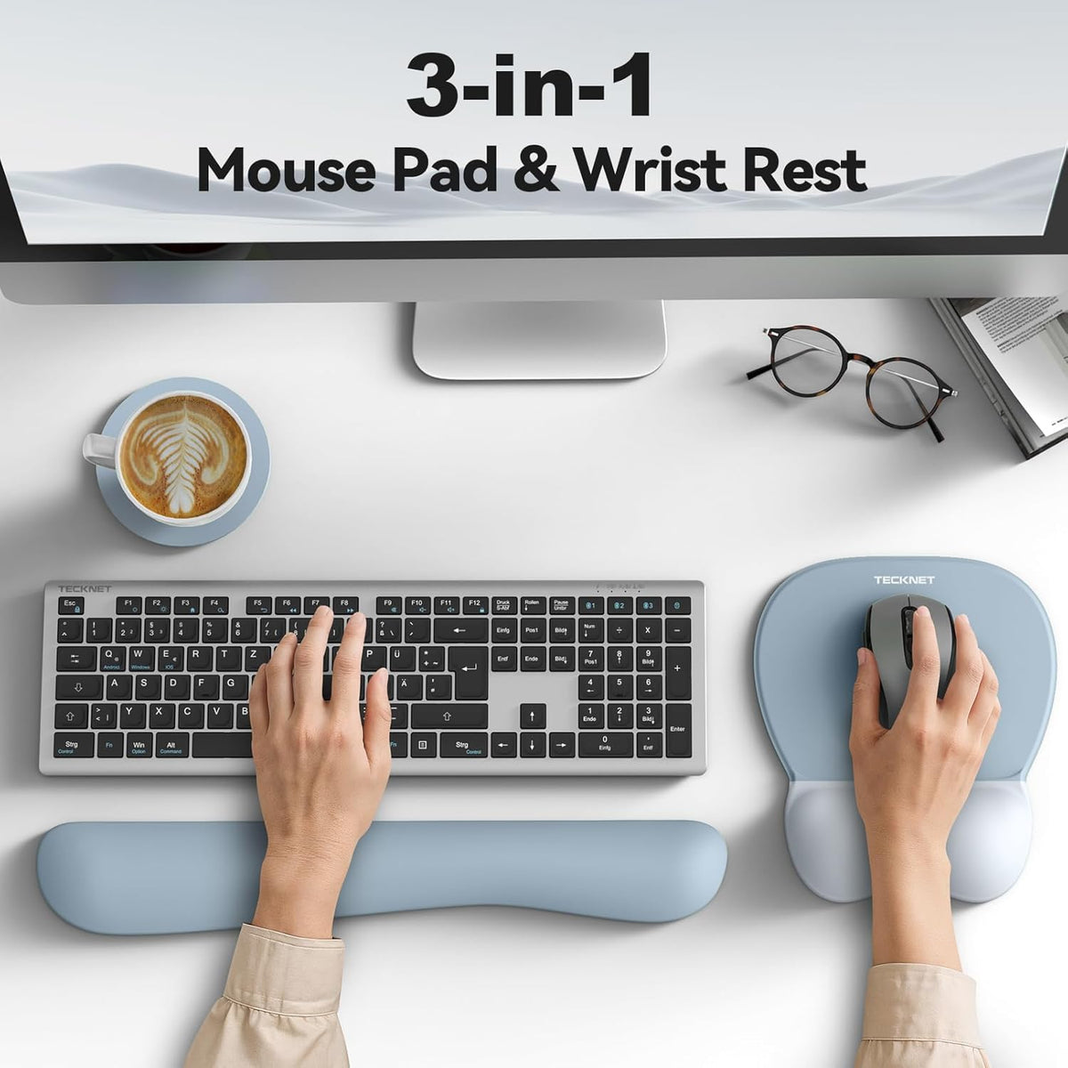 Gel Ergonomic Mouse Pad & Keyboard Wrist Rest & Coaster