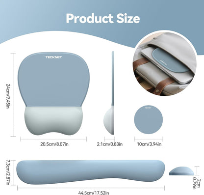 Gel Ergonomic Mouse Pad & Keyboard Wrist Rest & Coaster