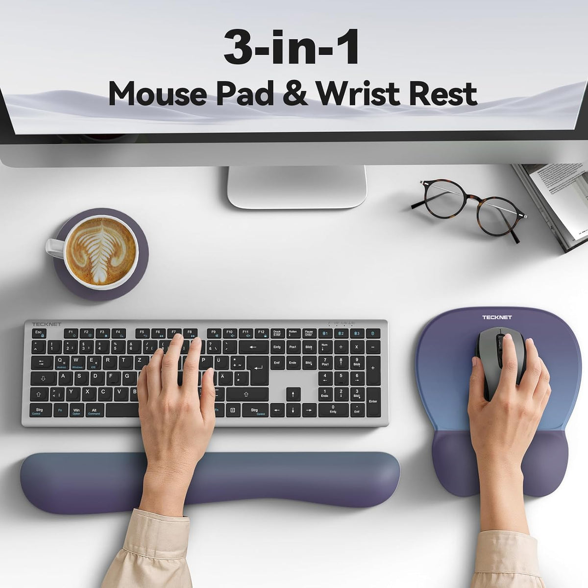 Gel Ergonomic Mouse Pad & Keyboard Wrist Rest & Coaster