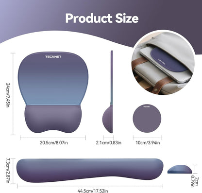 Gel Ergonomic Mouse Pad & Keyboard Wrist Rest & Coaster
