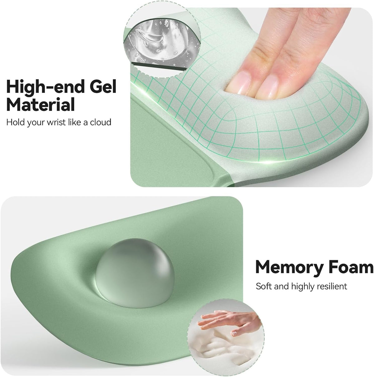 Gel Ergonomic Mouse Pad & Keyboard Wrist Rest & Coaster