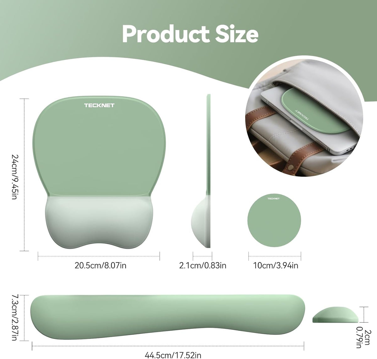 Gel Ergonomic Mouse Pad & Keyboard Wrist Rest & Coaster