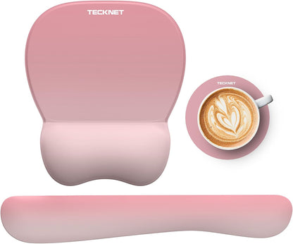 Gel Ergonomic Mouse Pad & Keyboard Wrist Rest & Coaster