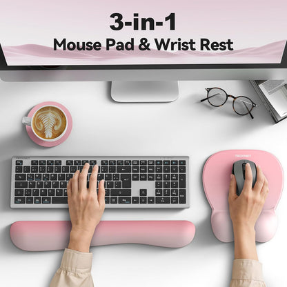 Gel Ergonomic Mouse Pad & Keyboard Wrist Rest & Coaster