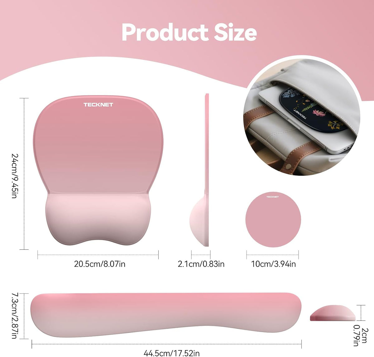 Gel Ergonomic Mouse Pad & Keyboard Wrist Rest & Coaster