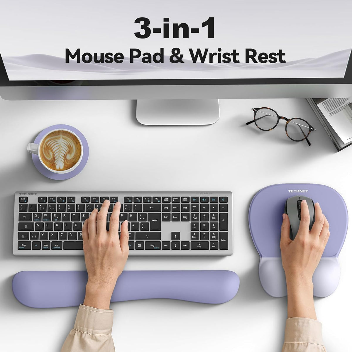Gel Ergonomic Mouse Pad & Keyboard Wrist Rest & Coaster