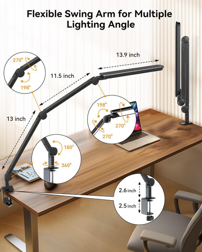LED Desk Lamp with Clamp, 4CCT Table Lights for Home Office Puzzle Painting