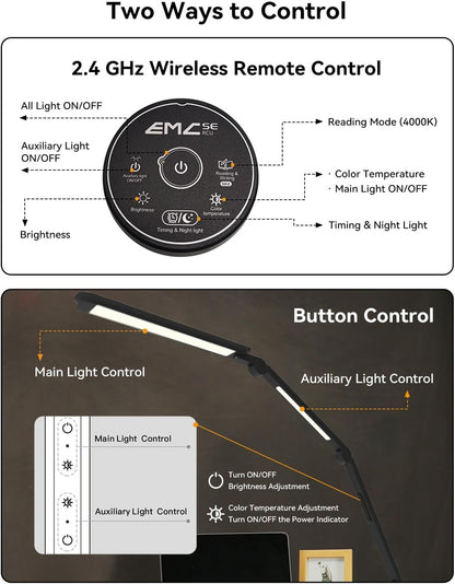 LED Desk Lamp with Clamp, 4CCT Table Lights for Home Office Puzzle Painting