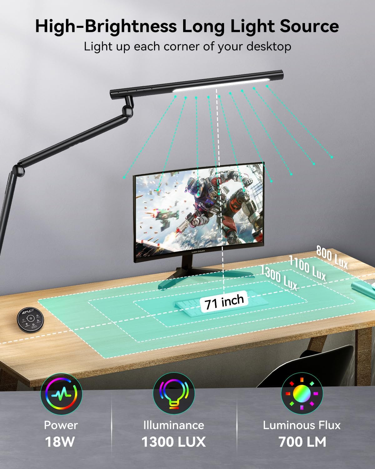 LED Desk Lamp with Clamp, 4CCT Table Lights for Home Office Puzzle Painting