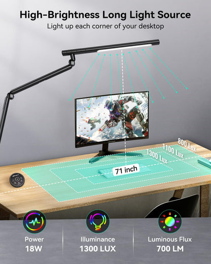 LED Desk Lamp with Clamp, 4CCT Table Lights for Home Office Puzzle Painting