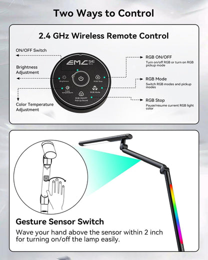 LED Desk Lamp with Clamp, 4CCT Table Lights for Home Office Puzzle Painting