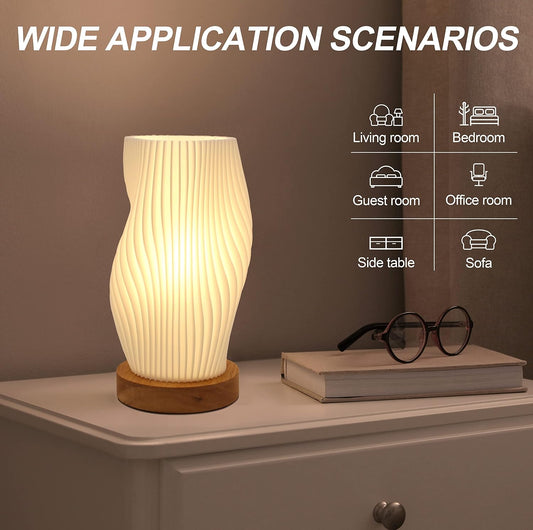 Aesthetic Funky Lamp, Cool Striped Bedside Night Light for Cozy Bedroom