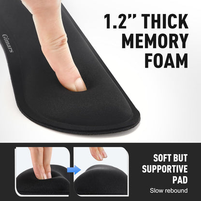 Upgrade Enlarge Silky and Superfine Fabric Gel Memory Foam Keyboard Wrist Rest Set, Ergonomic Keyboard Mouse Wrist Support for Typing Pain Relief, Comfort for Office, Gaming, Computer, Black