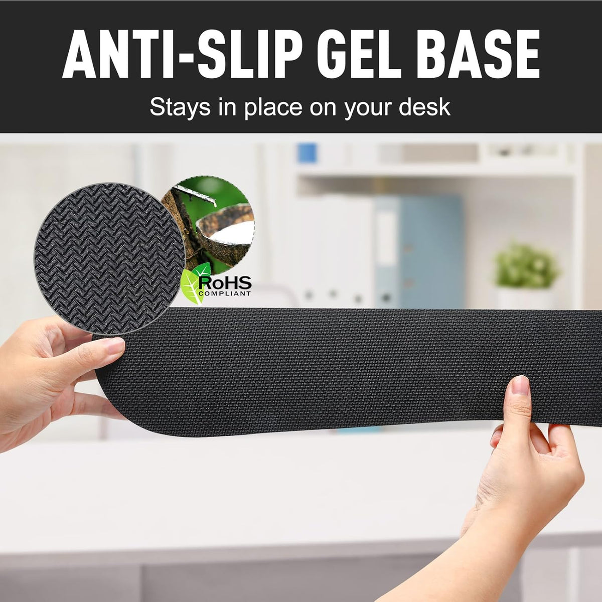 Upgrade Enlarge Silky and Superfine Fabric Gel Memory Foam Keyboard Wrist Rest Set, Ergonomic Keyboard Mouse Wrist Support for Typing Pain Relief, Comfort for Office, Gaming, Computer, Black