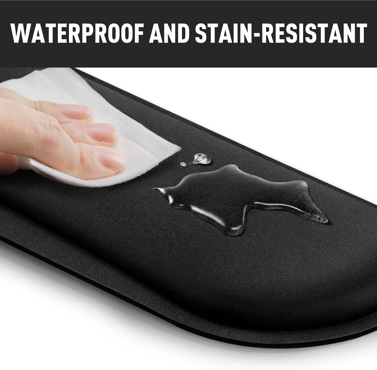 Upgrade Enlarge Silky and Superfine Fabric Gel Memory Foam Keyboard Wrist Rest Set, Ergonomic Keyboard Mouse Wrist Support for Typing Pain Relief, Comfort for Office, Gaming, Computer, Black