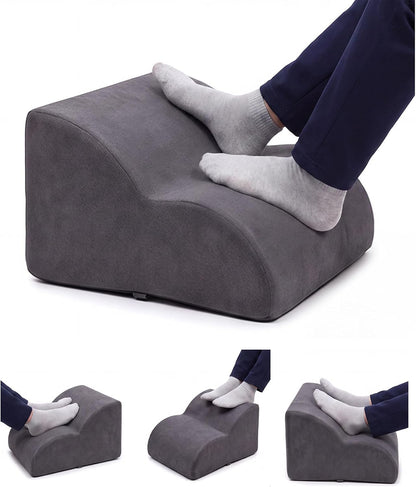 Adjustable Foot Rest for Under Desk At Work - 3-in-1 Ergonomic Foot Stool with Zipper Connection, 6.3"/11.8"/16" Height Adjustable for Office, Home & Gaming (Black)