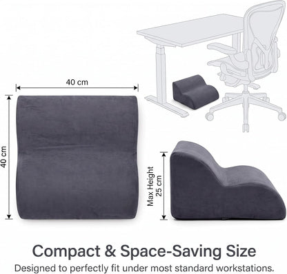 Adjustable Foot Rest for Under Desk At Work - 3-in-1 Ergonomic Foot Stool with Zipper Connection, 6.3"/11.8"/16" Height Adjustable for Office, Home & Gaming (Black)