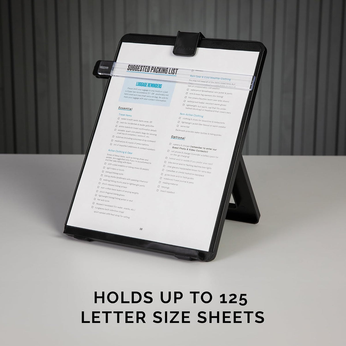 Fellowes Letter Sized Non-Magnetic Copyholder, Black (21106), 7.38 x 10.13 x 11.25 inches