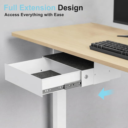 Under Desk Drawer,20.1 inch Carbon Steel Slide-Out Under Table Storage Organizer With Full Extension Ball-Bearing Slides,Undermount Drawer For Standing Desk & Home Office,Black