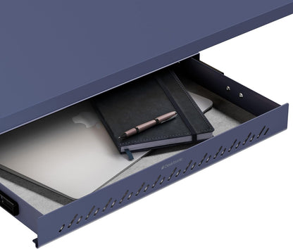 Under Desk Drawer — Hidden Under-Desk Storage Organizer, Easy Install, Large Capacity Metal Sliding Drawer for Home Office, Standing Desk & Workstation (Black)