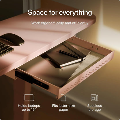 Under Desk Drawer — Hidden Under-Desk Storage Organizer, Easy Install, Large Capacity Metal Sliding Drawer for Home Office, Standing Desk & Workstation (Black)