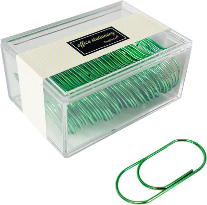 Gold Large Paper Clips, 50pcs 50mm/1.97" Oversized Jumbo Wide Planner Giant Paper Clip Non Skid Smooth Finish Steel Wire Office Supply Invitation Accessories (Gold)