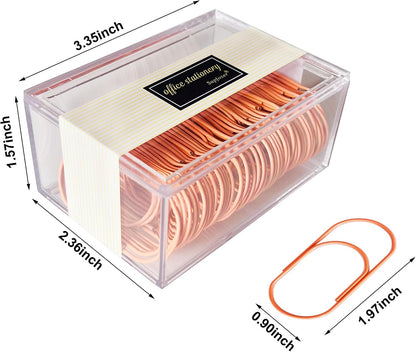 Gold Large Paper Clips, 50pcs 50mm/1.97" Oversized Jumbo Wide Planner Giant Paper Clip Non Skid Smooth Finish Steel Wire Office Supply Invitation Accessories (Gold)
