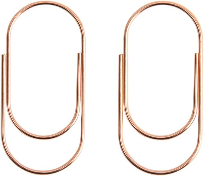 Gold Large Paper Clips, 50pcs 50mm/1.97" Oversized Jumbo Wide Planner Giant Paper Clip Non Skid Smooth Finish Steel Wire Office Supply Invitation Accessories (Gold)
