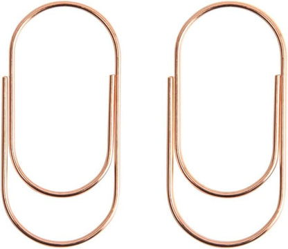 Gold Large Paper Clips, 50pcs 50mm/1.97" Oversized Jumbo Wide Planner Giant Paper Clip Non Skid Smooth Finish Steel Wire Office Supply Invitation Accessories (Gold)