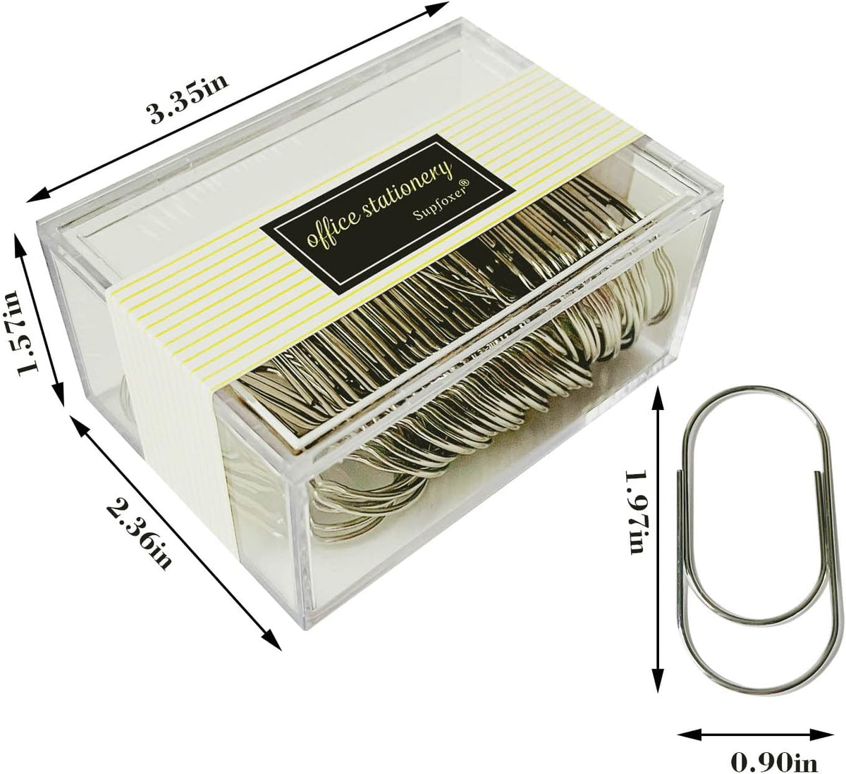 Gold Large Paper Clips, 50pcs 50mm/1.97" Oversized Jumbo Wide Planner Giant Paper Clip Non Skid Smooth Finish Steel Wire Office Supply Invitation Accessories (Gold)
