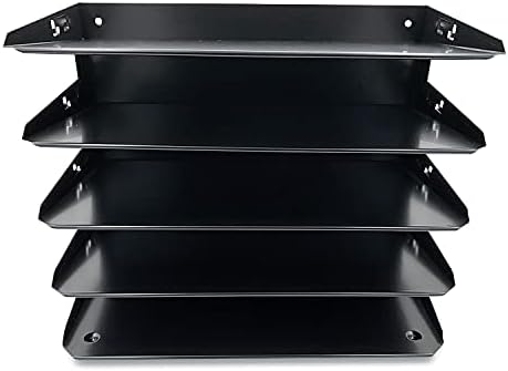 Desktop Horizontal 5-Slot Legal File Binder Organizer Storage Letter Tray, Black Commercial Grade Steel
