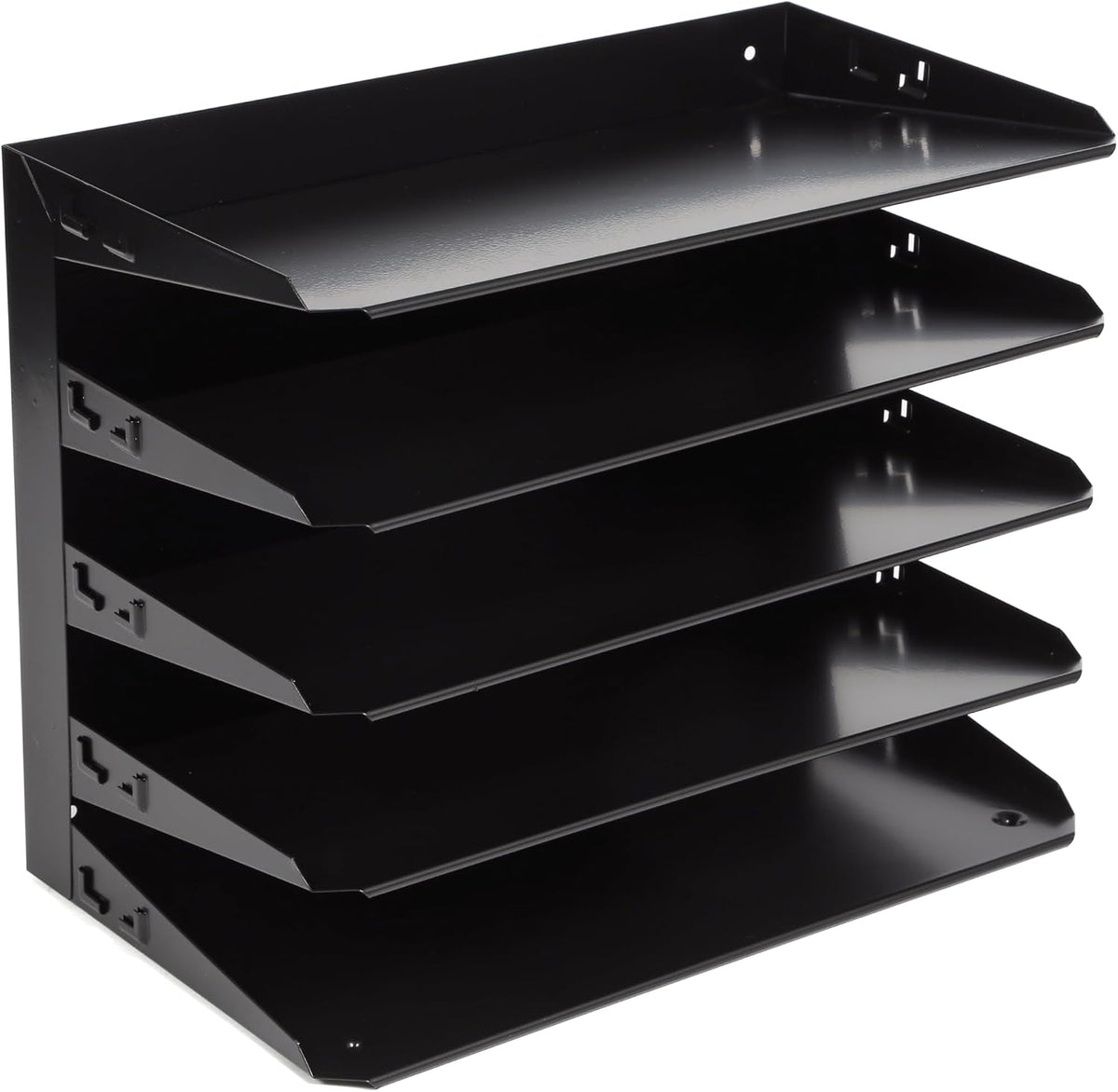 Desktop Horizontal 5-Slot Legal File Binder Organizer Storage Letter Tray, Black Commercial Grade Steel