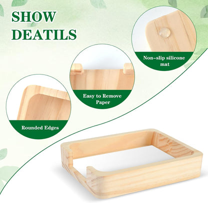 4x6 Memo Holder Desk Memo Pad Holder for Desk 4x6 Paper Tray Holder Wooden Paper Holder for Desk Note Card Holder Fits 4 x 6 Inches Note Paper (1)