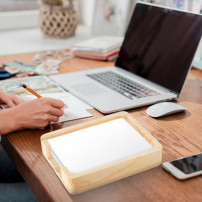 4x6 Memo Holder Desk Memo Pad Holder for Desk 4x6 Paper Tray Holder Wooden Paper Holder for Desk Note Card Holder Fits 4 x 6 Inches Note Paper (1)