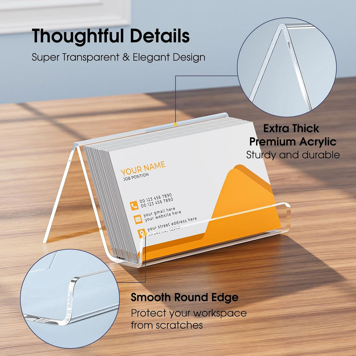 Acrylic Business Card Holder 3 Pack