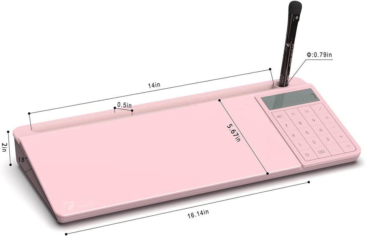 Compact Glass Desktop Whiteboard with Storage 12x7 in, Lavender