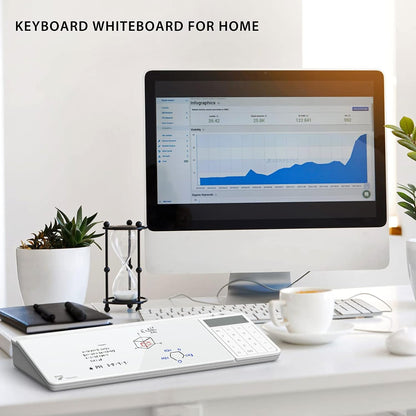 Compact Glass Desktop Whiteboard with Storage 12x7 in, Lavender