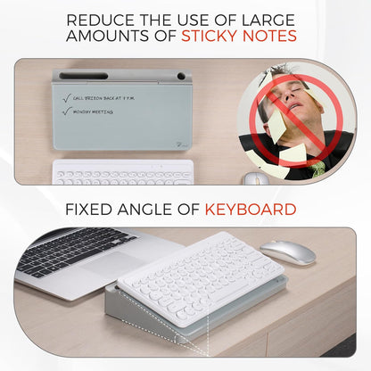 Compact Glass Desktop Whiteboard with Storage 12x7 in, Lavender