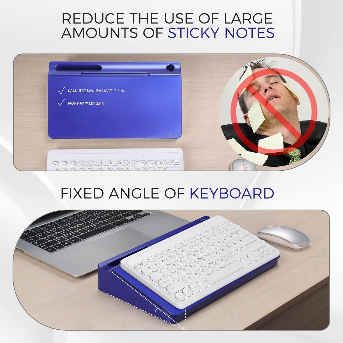 Compact Glass Desktop Whiteboard with Storage 12x7 in, Lavender
