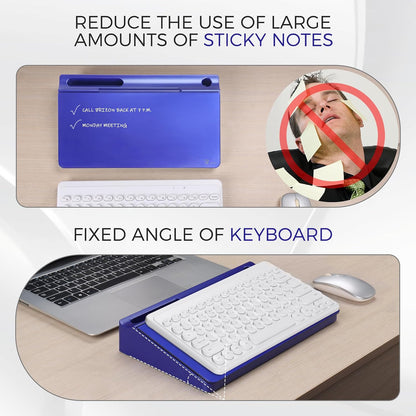 Compact Glass Desktop Whiteboard with Storage 12x7 in, Lavender