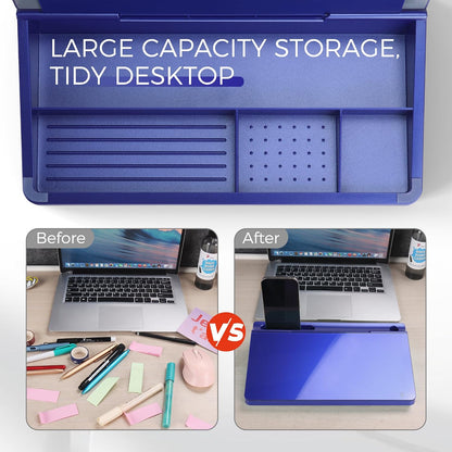 Compact Glass Desktop Whiteboard with Storage 12x7 in, Lavender