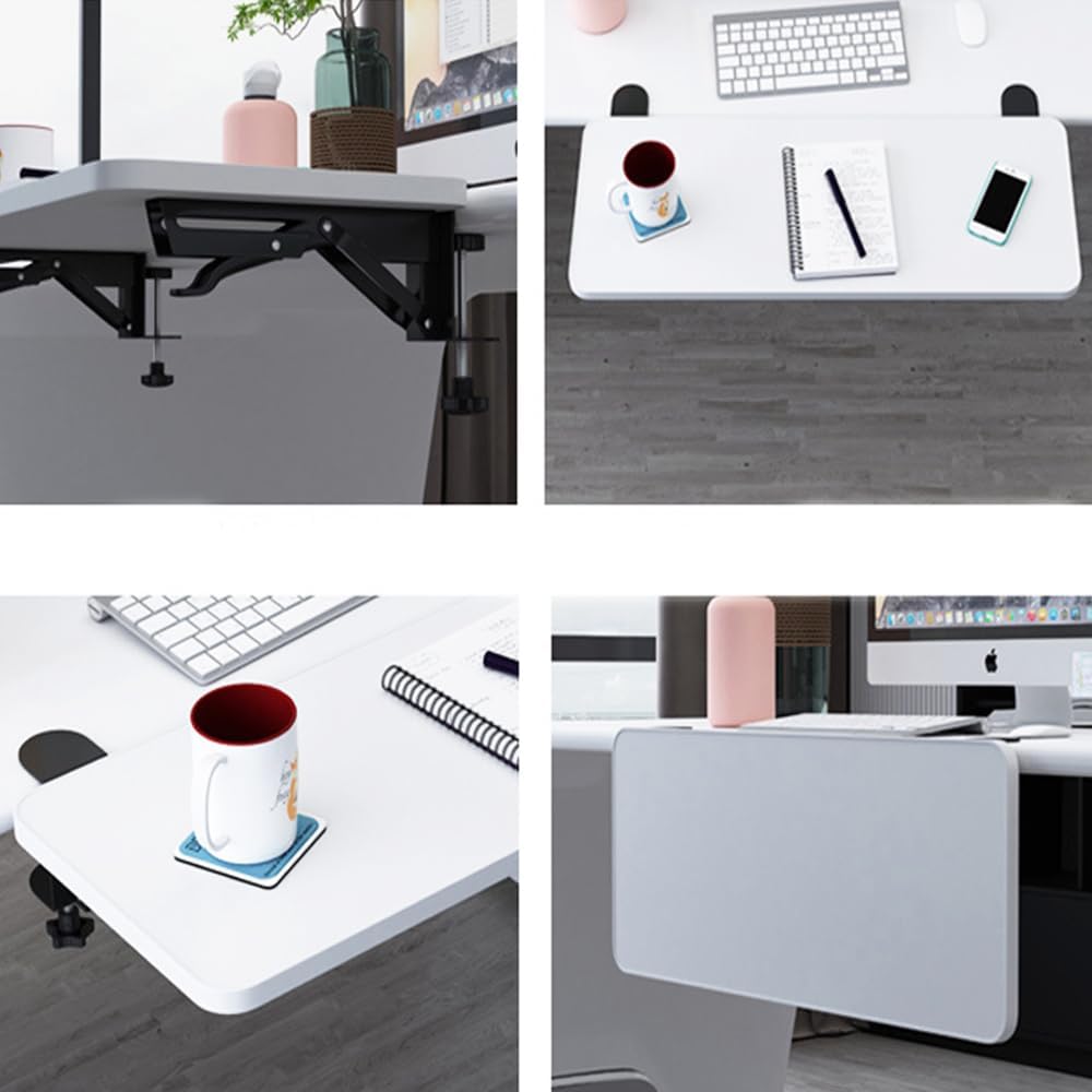Under Desk Keyboard Tray Support Bracket Adjustable Desktop Extension Board Stand Clamp-on Keyboard Holder Arm Rest Tray Extension Plate Support Rack for Desk, NO Board/Tray, 1 Set (Style02)