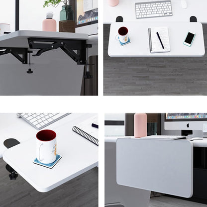 Under Desk Keyboard Tray Support Bracket Adjustable Desktop Extension Board Stand Clamp-on Keyboard Holder Arm Rest Tray Extension Plate Support Rack for Desk, NO Board/Tray, 1 Set (Style02)