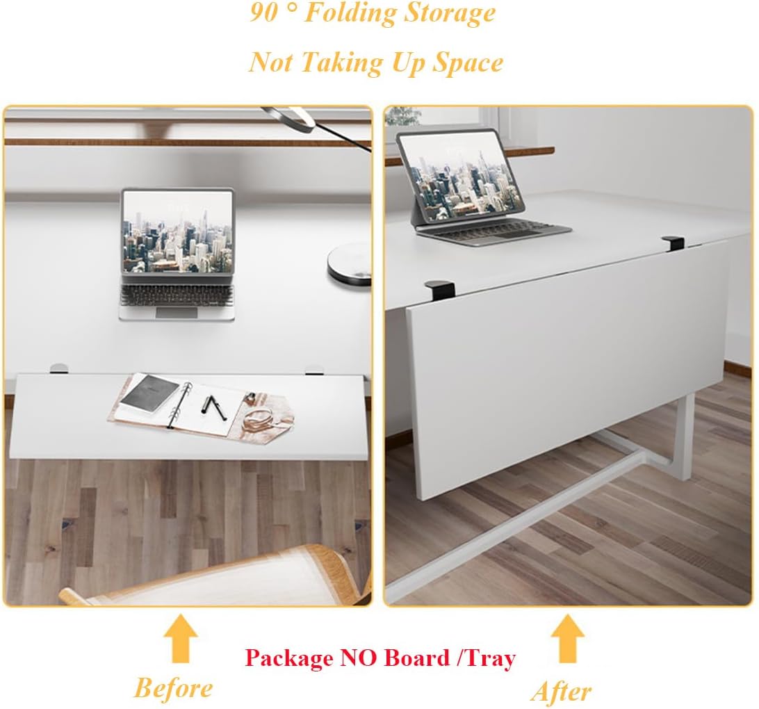 Under Desk Keyboard Tray Support Bracket Adjustable Desktop Extension Board Stand Clamp-on Keyboard Holder Arm Rest Tray Extension Plate Support Rack for Desk, NO Board/Tray, 1 Set (Style02)