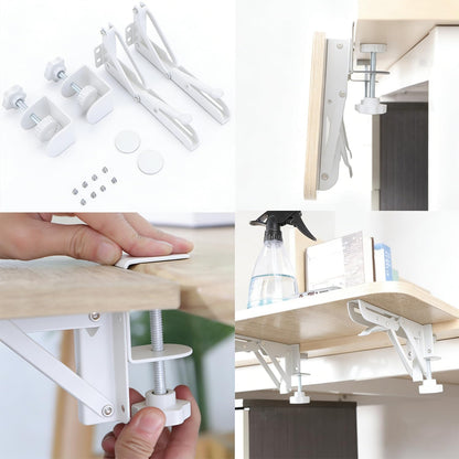 Under Desk Keyboard Tray Support Bracket Adjustable Desktop Extension Board Stand Clamp-on Keyboard Holder Arm Rest Tray Extension Plate Support Rack for Desk, NO Board/Tray, 1 Set (Style02)