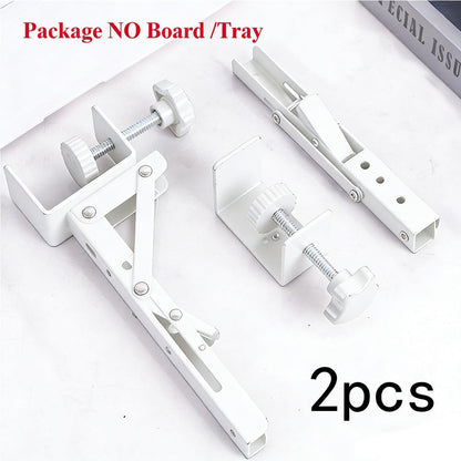 Under Desk Keyboard Tray Support Bracket Adjustable Desktop Extension Board Stand Clamp-on Keyboard Holder Arm Rest Tray Extension Plate Support Rack for Desk, NO Board/Tray, 1 Set (Style02)