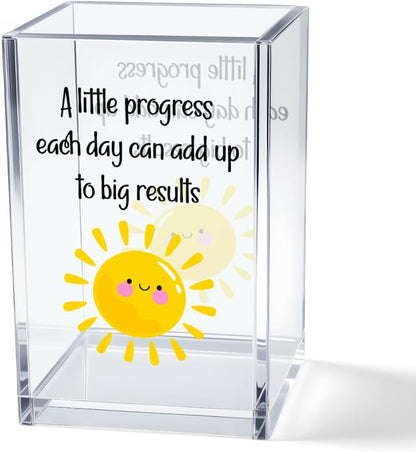 Just Breathe Acrylic Cosmetic Pencil Pen Holder Cup, Hope Inspirational Makeup Brush Organizer Holder, Women Faith Gifts, Encouragement Gifts for Women Mom Daughter Sister Friend Yoga Teacher