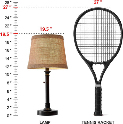 19.5" Small Table Lamp for Bedroom - Bedside Lamps for Nightstand
